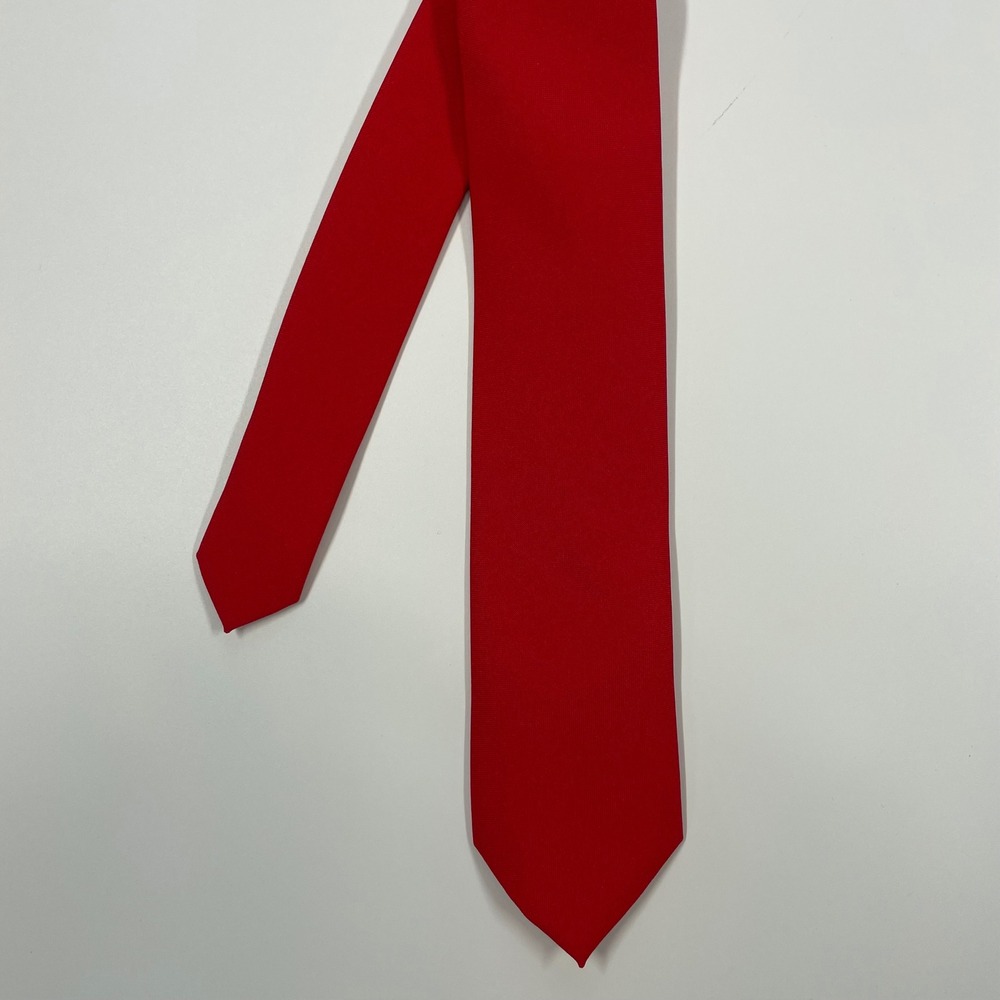 OppoSuits Red Solid Woven Slim Necktie Mens One Size